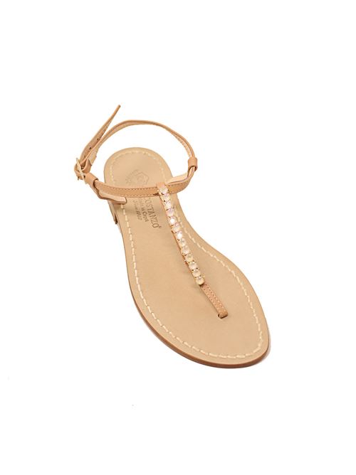 Nude color jeweled sandals Da Costanzo | JEWELSTRIPENUDEMATTE